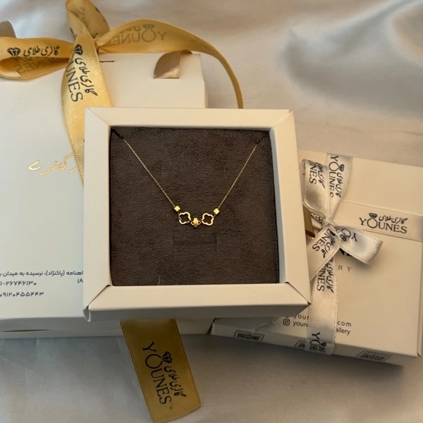 گردنبند طلا ونکلیف و مکعب